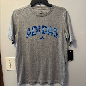 Adidas Gray and Blue Men's Shirt